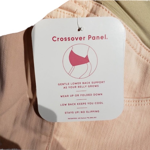 ✨NWT! Crossover panel maternity pale peach skinny jeans ✨ - Picture 3 of 4